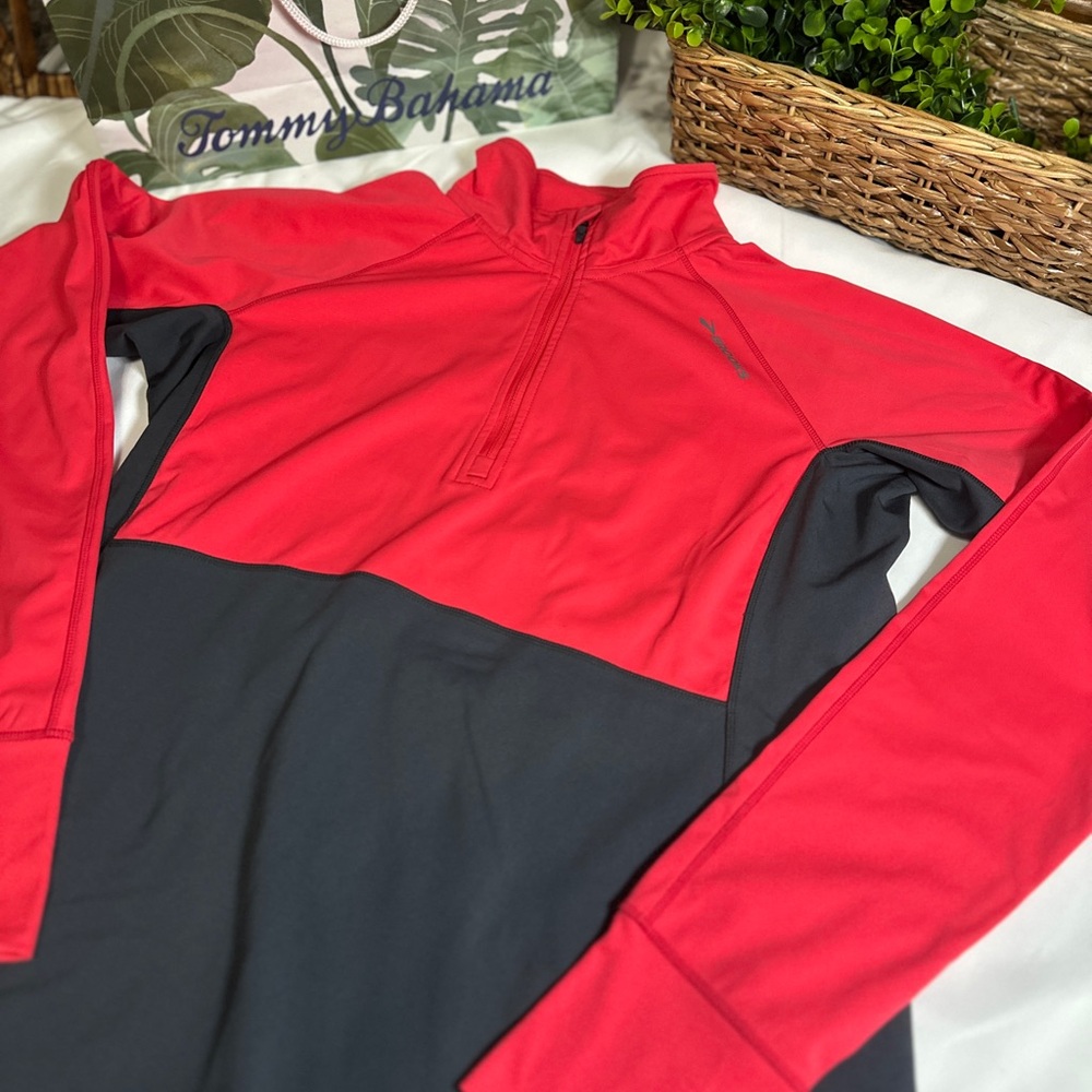 Brooks Red and Gray Pullover